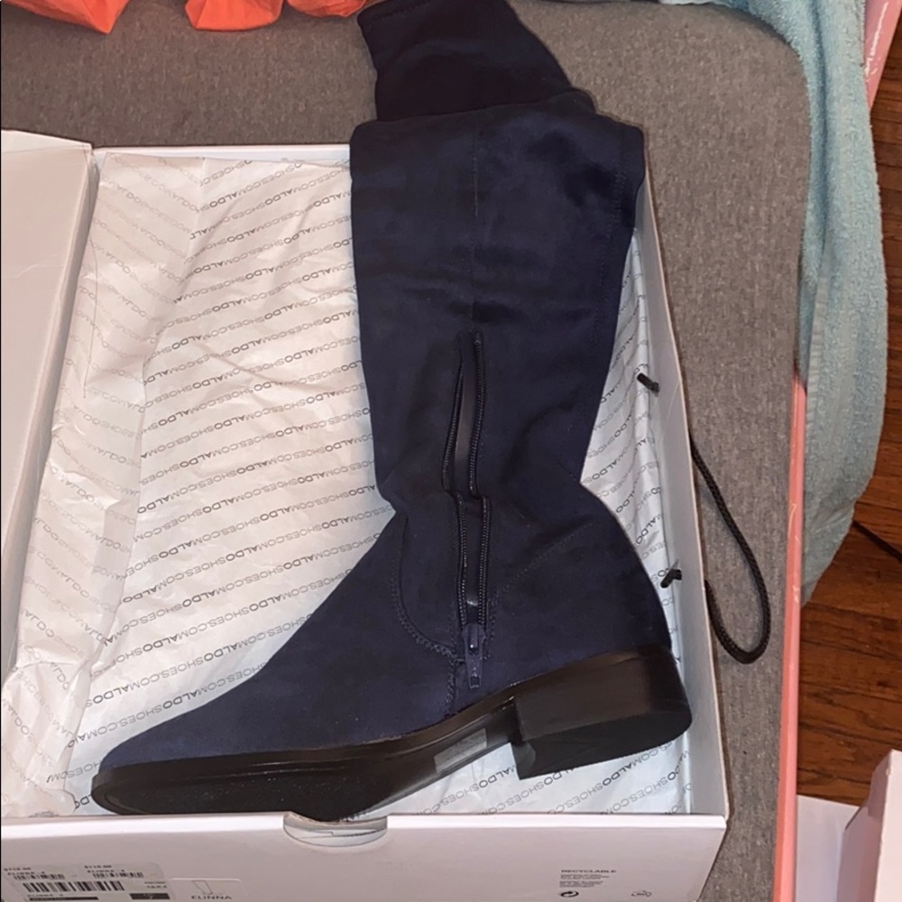 Knee high navy boots